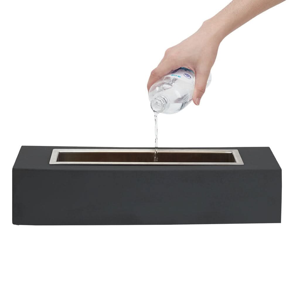 Concrete Rectangle Bio-Ethanol Outdoor Tabletop Fireplace