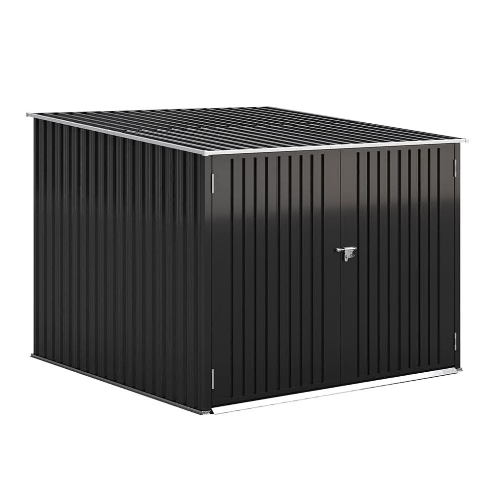 6ft Gardens Plan Galvanized Steel Bicycle Storage Shed Charcoal Black