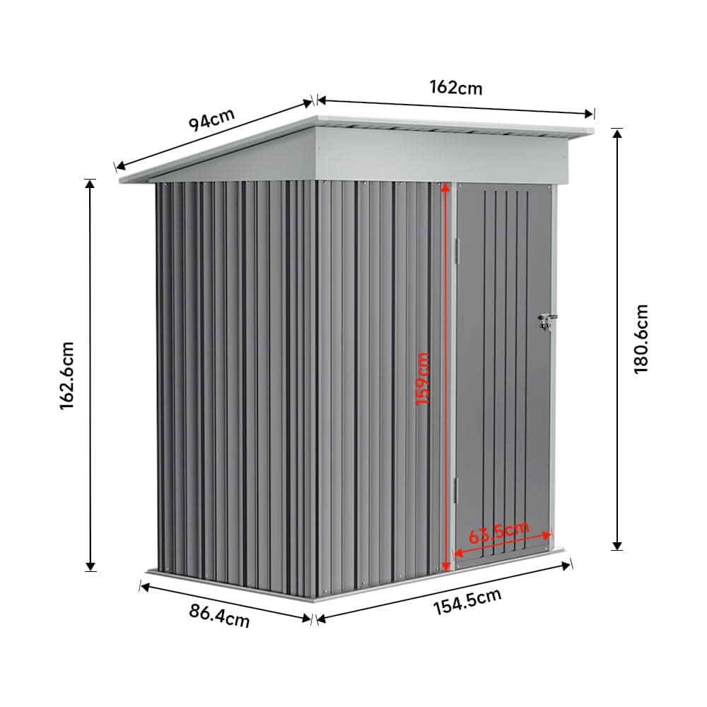 3×5 ft Metal Outdoor Storage Shed with Lockable Door