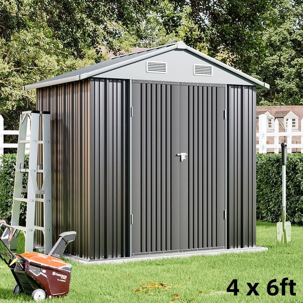3×5 ft/ 4×6ft/ 6×8 ft/ 10×8ft/ 10×10ft/ 10×12ft Metal Outdoor Garden Storage Shed Motorcycle Sheds with Lockable