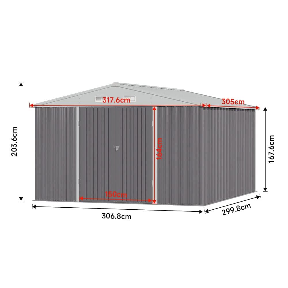 3×5 ft/ 4×6ft/ 6×8 ft/ 10×8ft/ 10×10ft/ 10×12ft Metal Outdoor Garden Storage Shed Motorcycle Sheds with Lockable