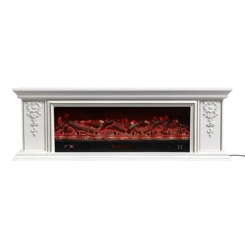 Smallbee Sophisticated White Freestanding Fireplace Mantel TV Stand with Electric Insert