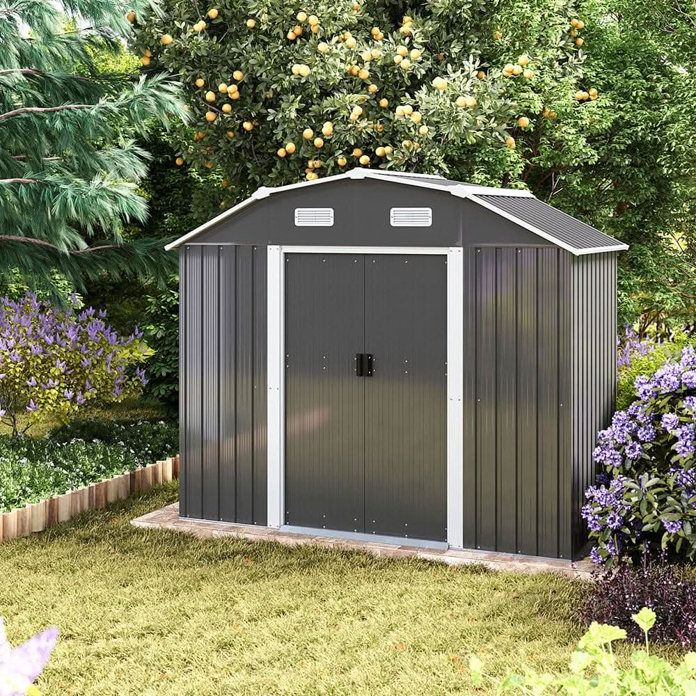 7×4 ft Galvanized Steel Large Acrylic Storage Shed