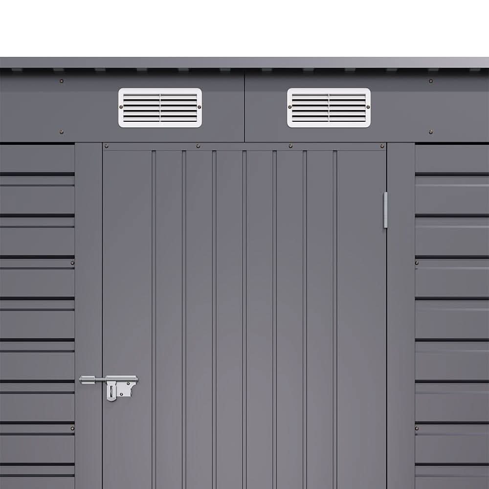 6×4ft Galvanized Steel Outdoor Garden Storage Shed