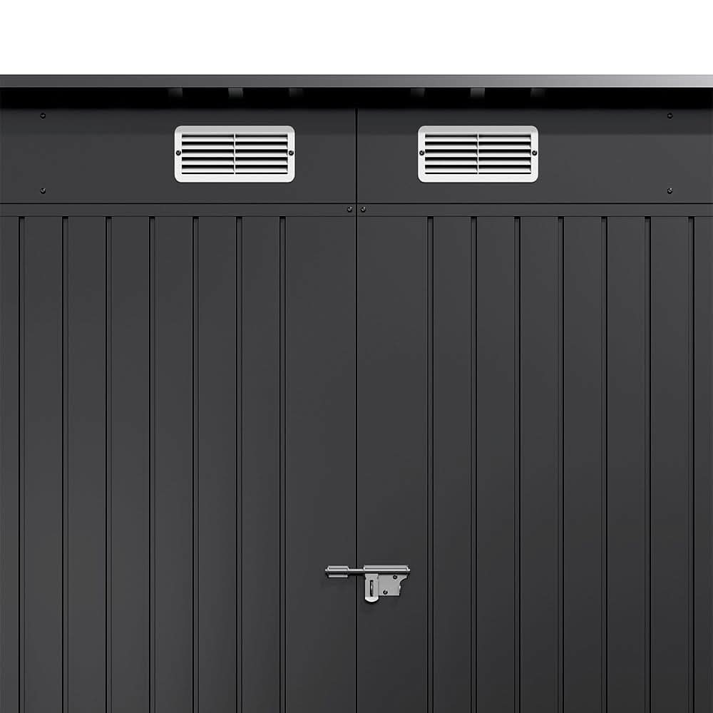 8×4ft Galvanized Steel Outdoor Storage Shed with Dual Doors