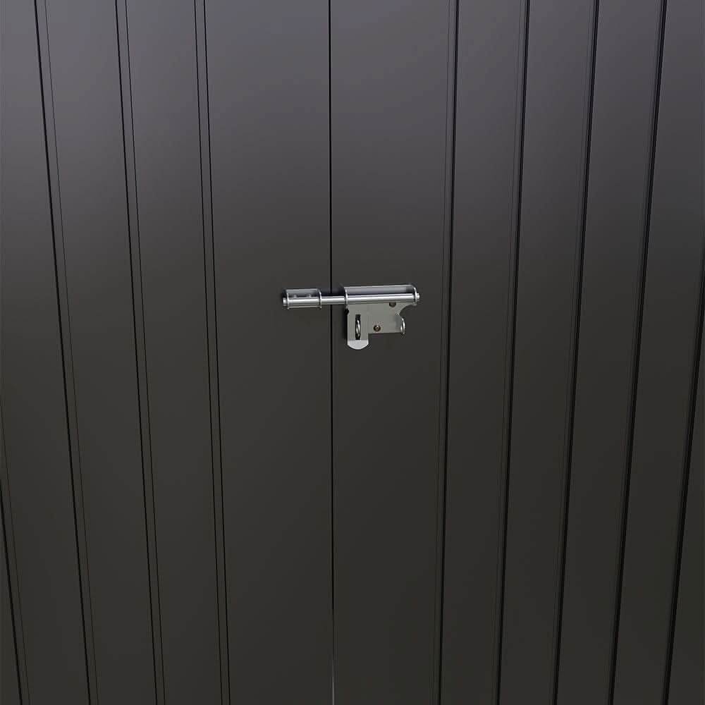 8×4ft Galvanized Steel Outdoor Storage Shed with Dual Doors