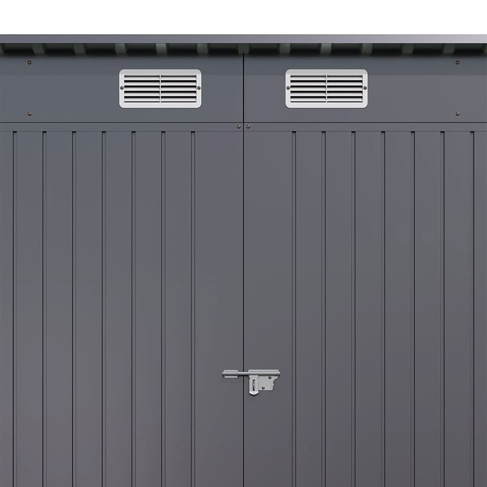 8×4ft Galvanized Steel Outdoor Storage Shed with Dual Doors