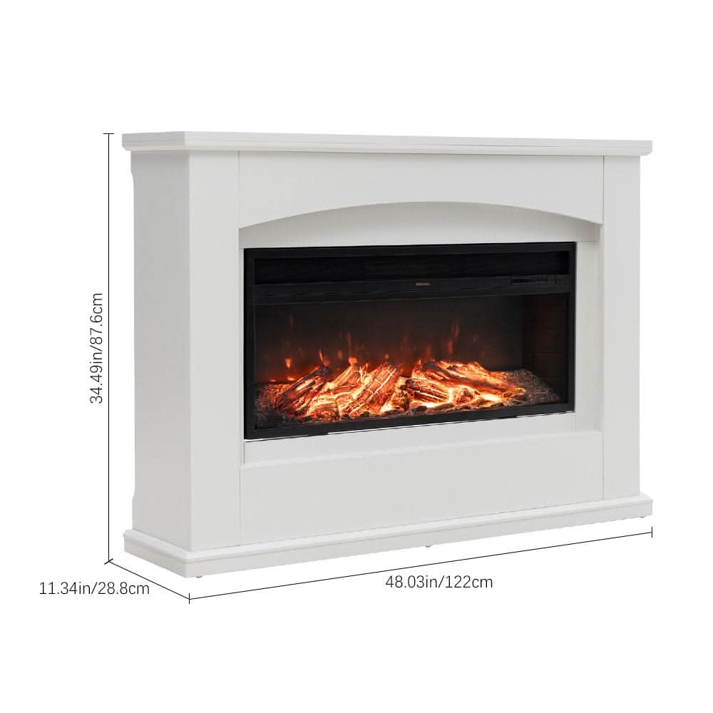 39/48 Inch W Electric Fireplace Suite 1800W with Ambient Light 1/7 LED Colours