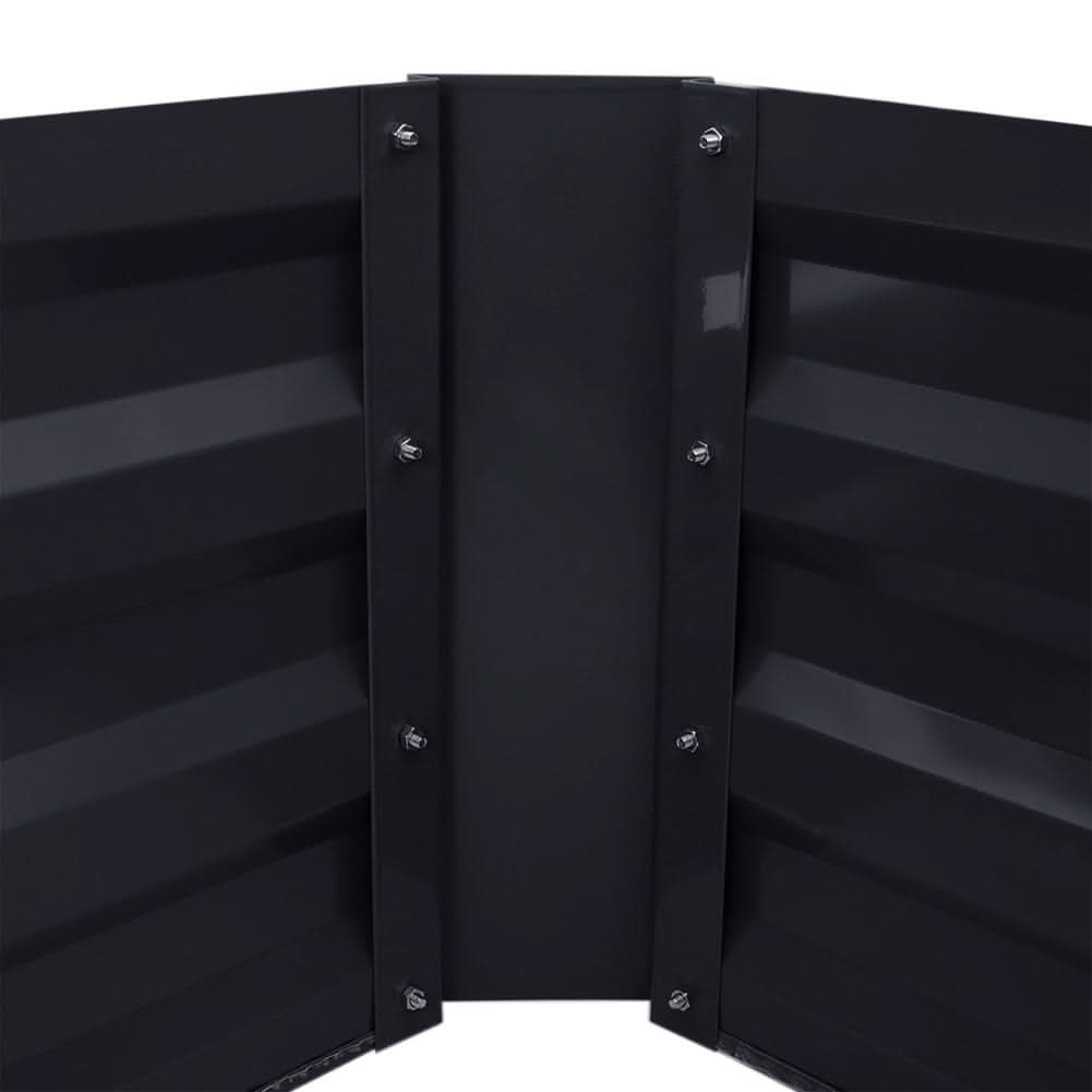Galvanized Steel Square Raised Garden Bed Planter Box in Black