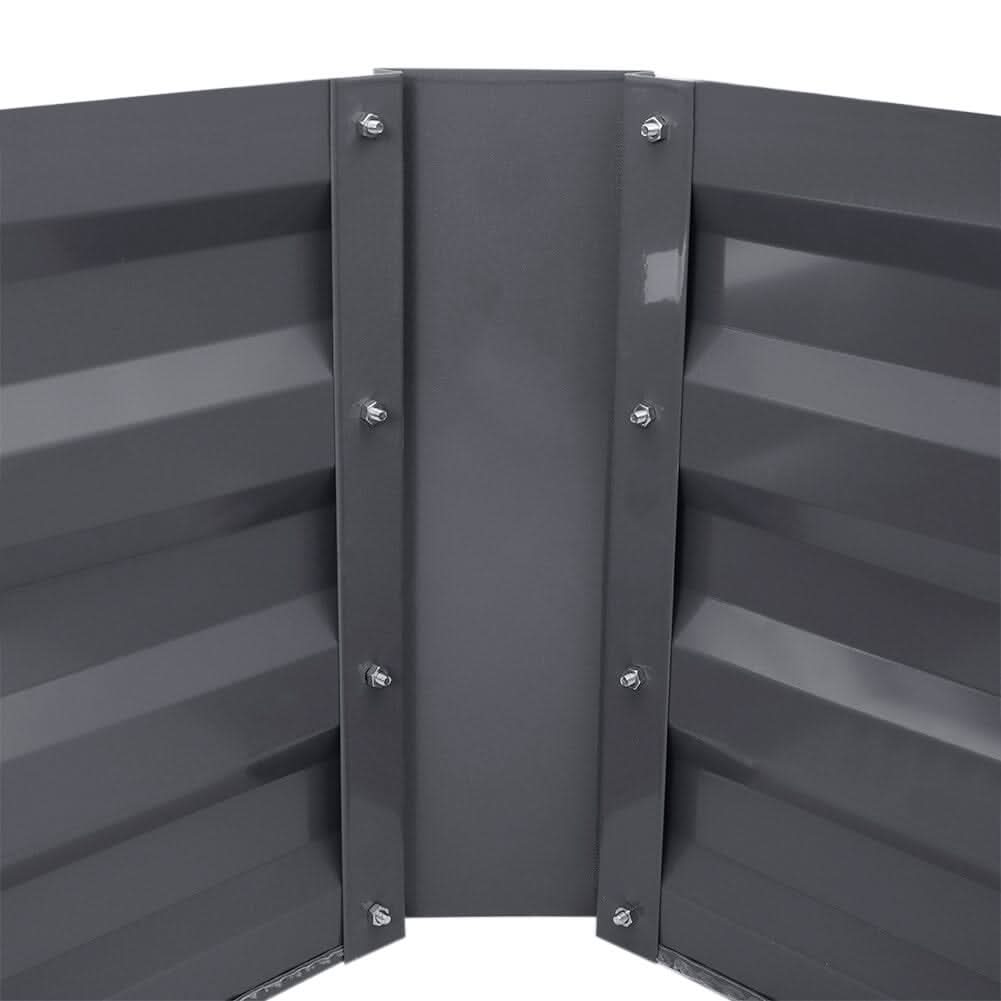 Galvanized Steel Square Raised Garden Bed Planter Box in Grey