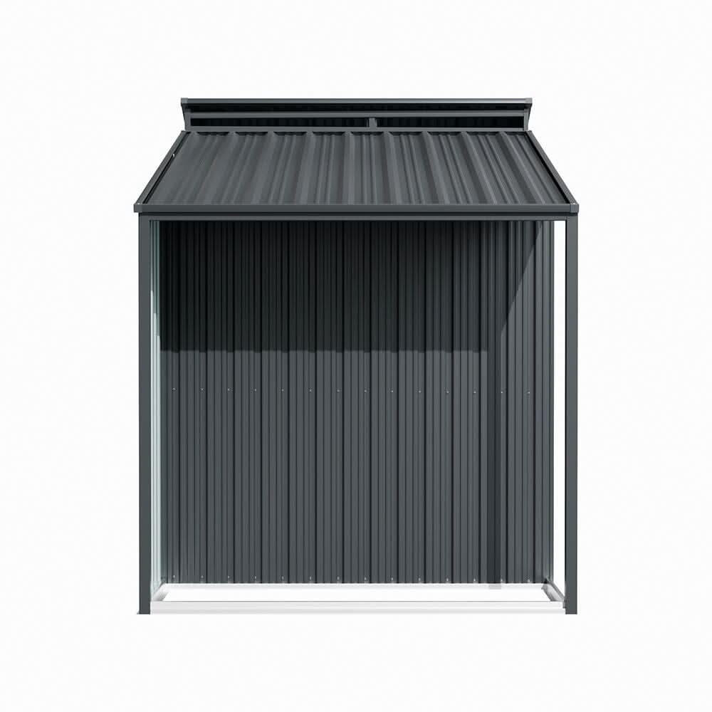 6×6 ft Galvanized Steel Outdoor Storage Shed with Lean-to