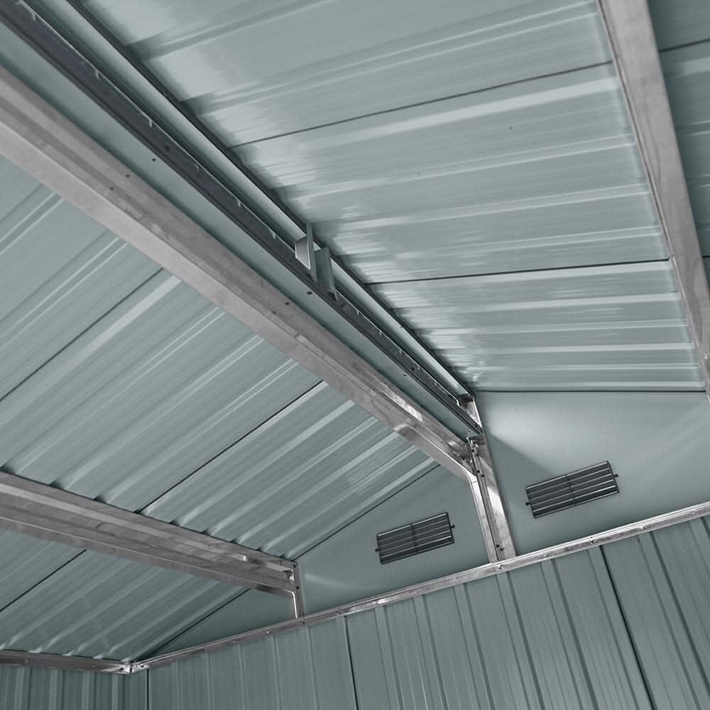 6×6 ft Galvanized Steel Outdoor Storage Shed with Lean-to