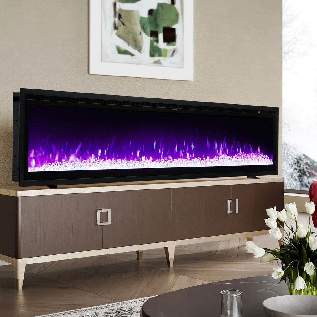 42/50/60/73 inch Electric Fire 12 Vibrant Flame Colours Electric Fireplace with Remote