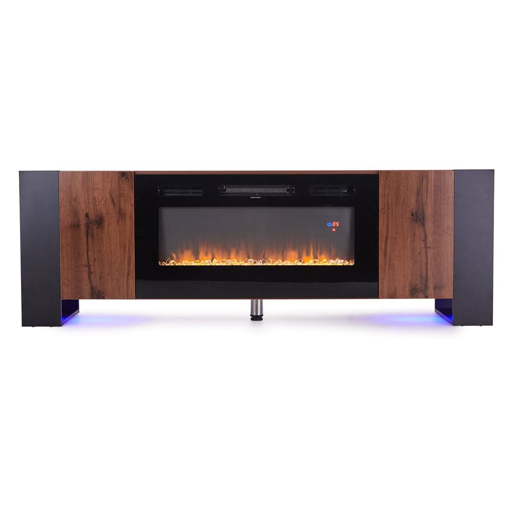 70inch W Modern LED TV Stand with 12 Colour Electric Fireplace