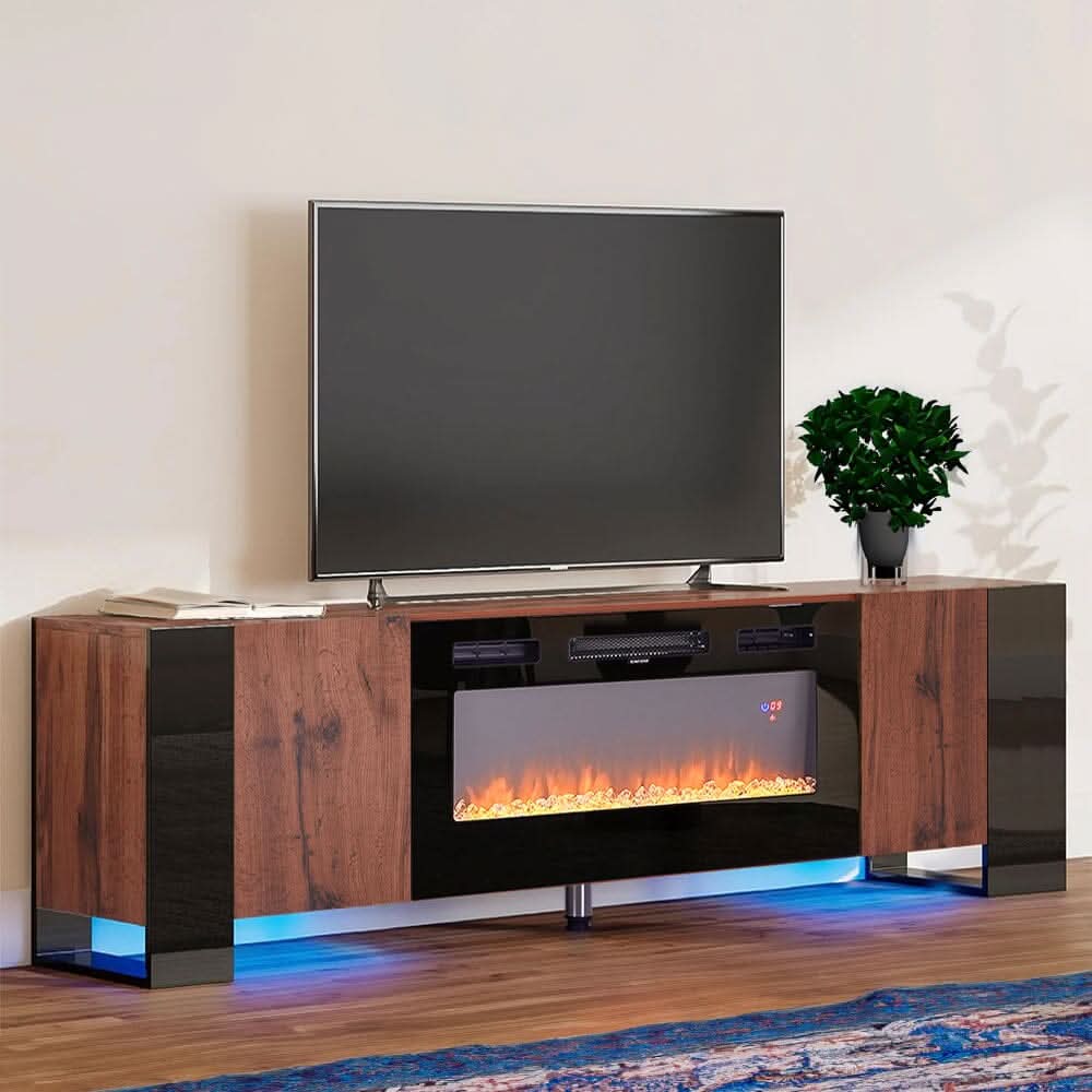 70inch W Modern LED TV Stand with 12 Colour Electric Fireplace