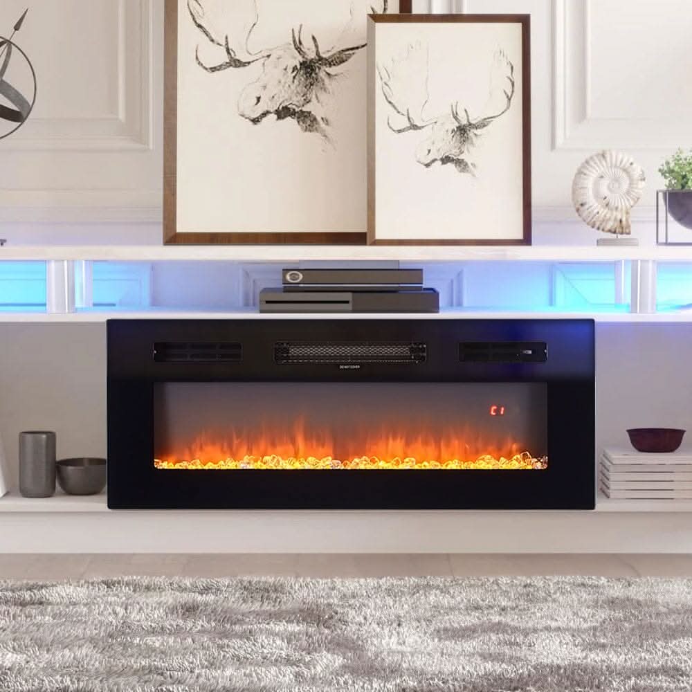 70 inch L Modern LED TV Stand with 12 Colour Electric Fireplace