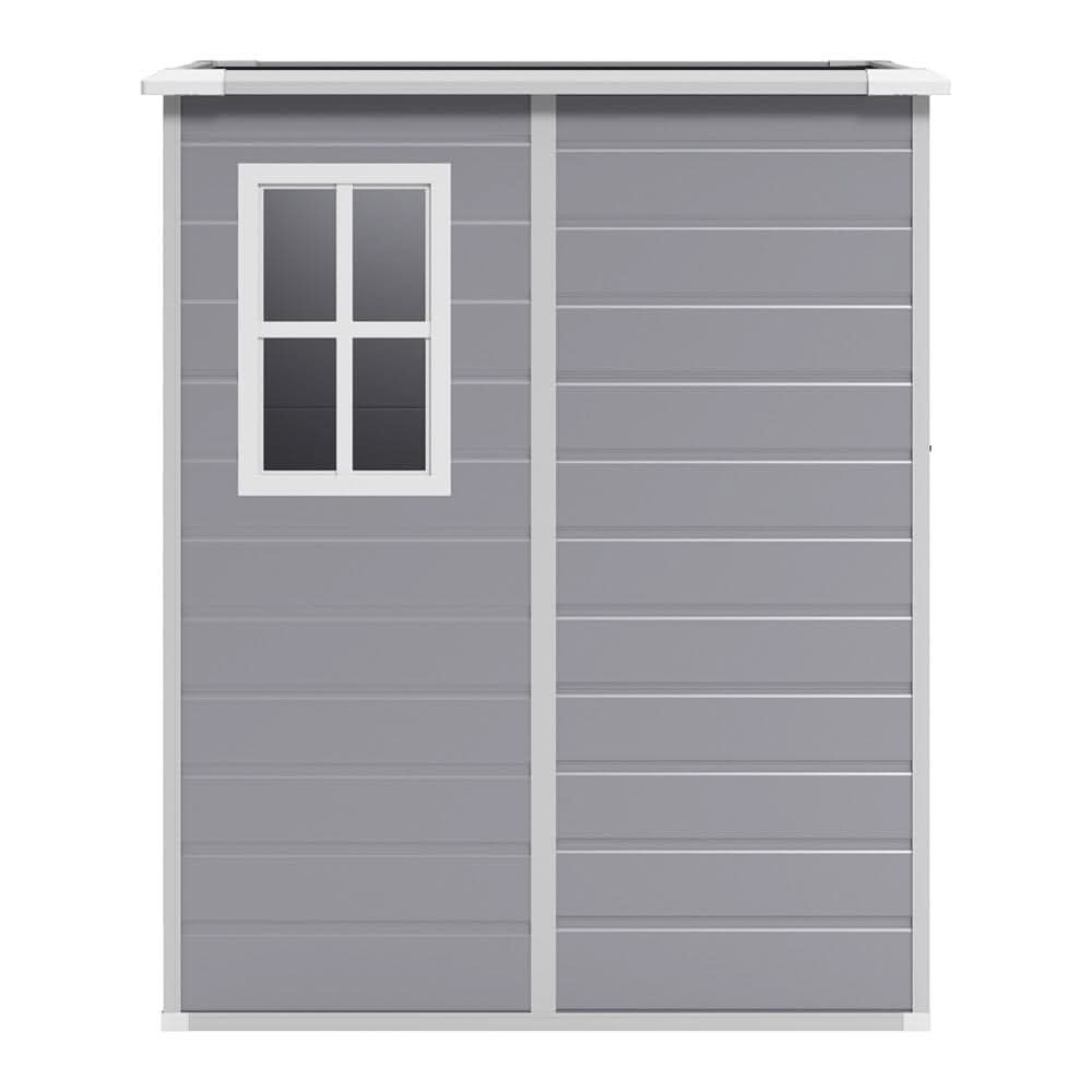 4×2ft/ 4×3ft Plastic Outdoor Garden Storage Shed with Style A/B in Grey