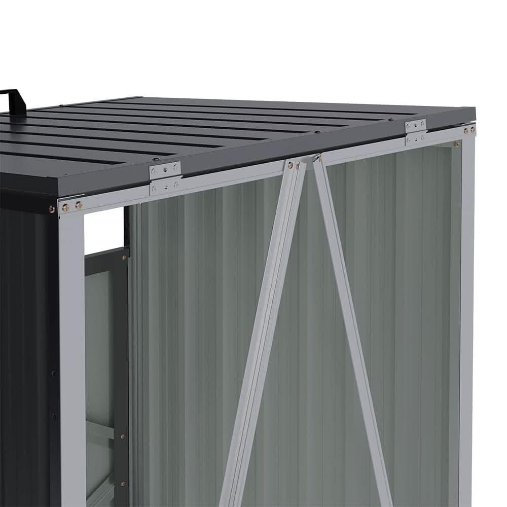 Metal Outdoor Bin Shed for 1/2/3/4 Trash Bins