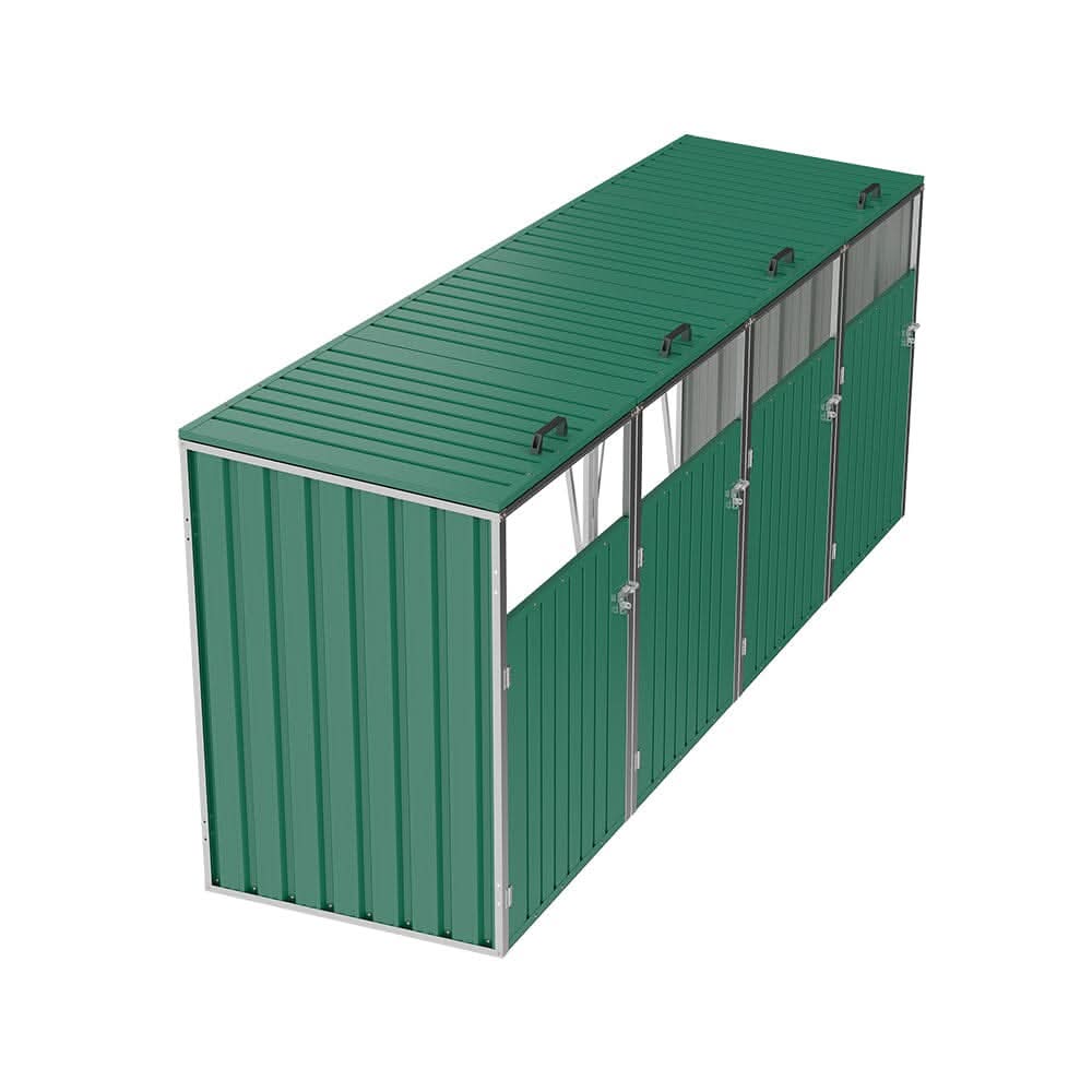 Metal Outdoor Bin Shed for 1/2/3/4 Trash Bins