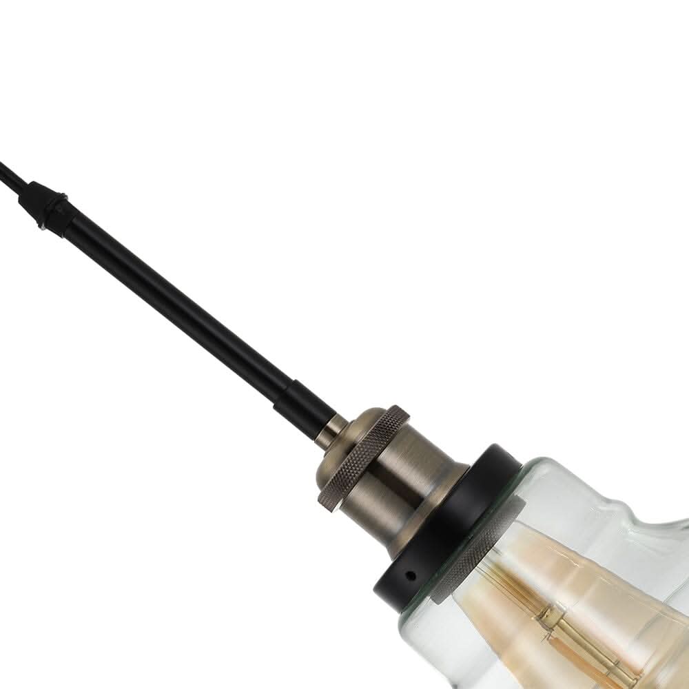 Modern Style Transparent Black Glass Single Light Pendant Light