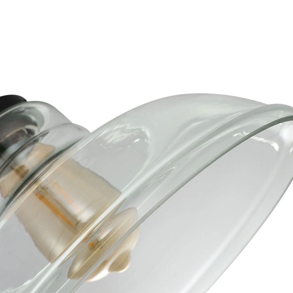 Modern Style Transparent Black Glass Single Light Pendant Light