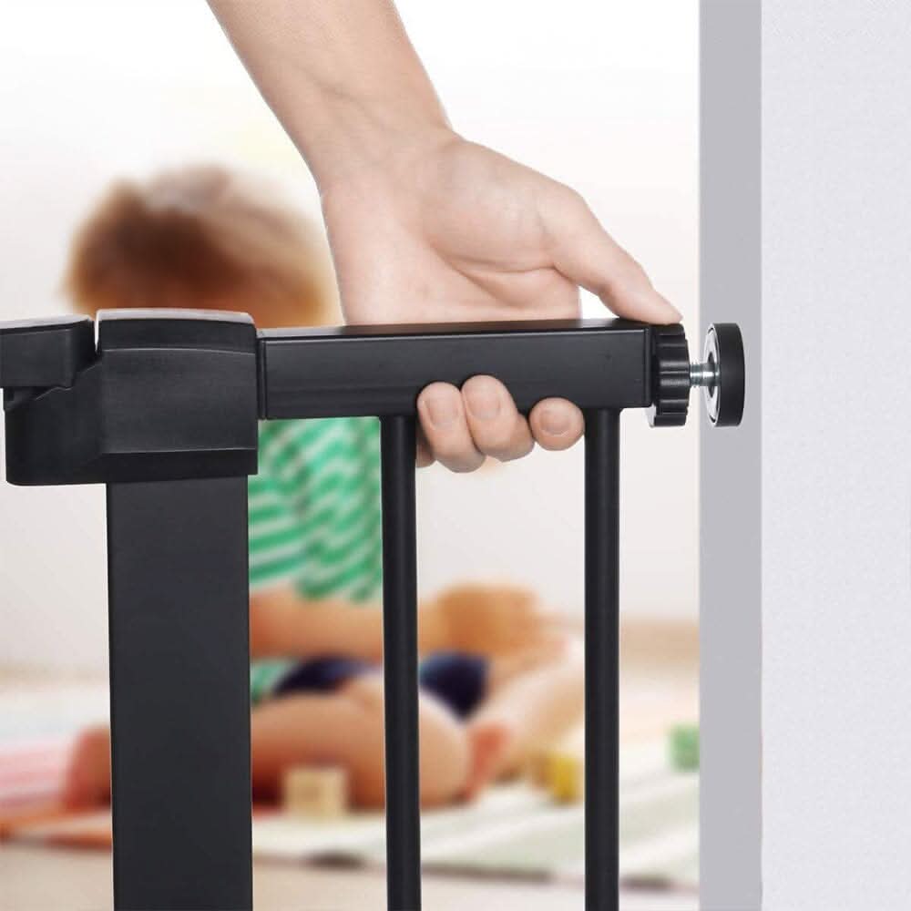 Pet Safety Gate Stair Pressure Fit with Lockable Cat Flap