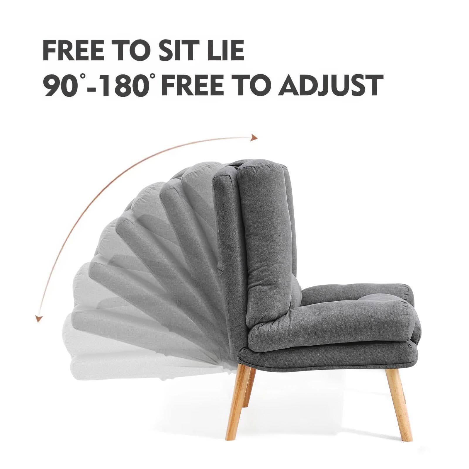 Modern Comfort Adjustable Recliner with Footstool Grey