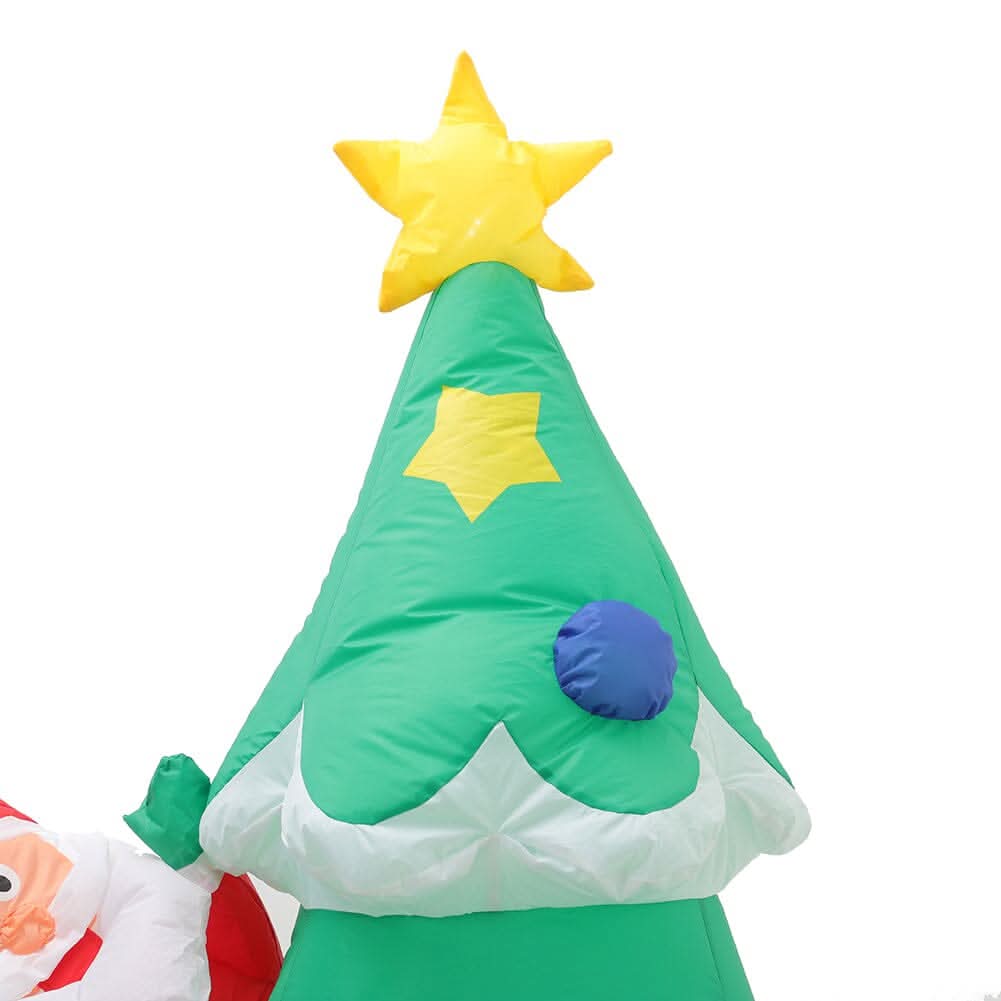 2.1m Inflatable Christmas Tree with Santa & Snowman – LED Lighted Display (UK Plug)