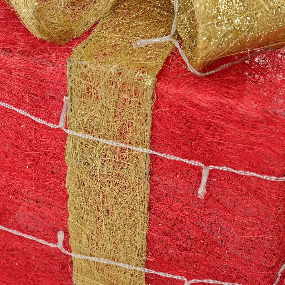 3pcs Christmas Gift Box Accessory Set with Light Strips