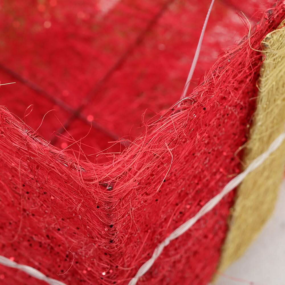 Pre-Lit Golden Christmas Gift Box Set with Warm Lights