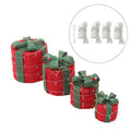 Christmas Gift Box Set with LED Lights - 4 Pieces (15/20/25/30cm)