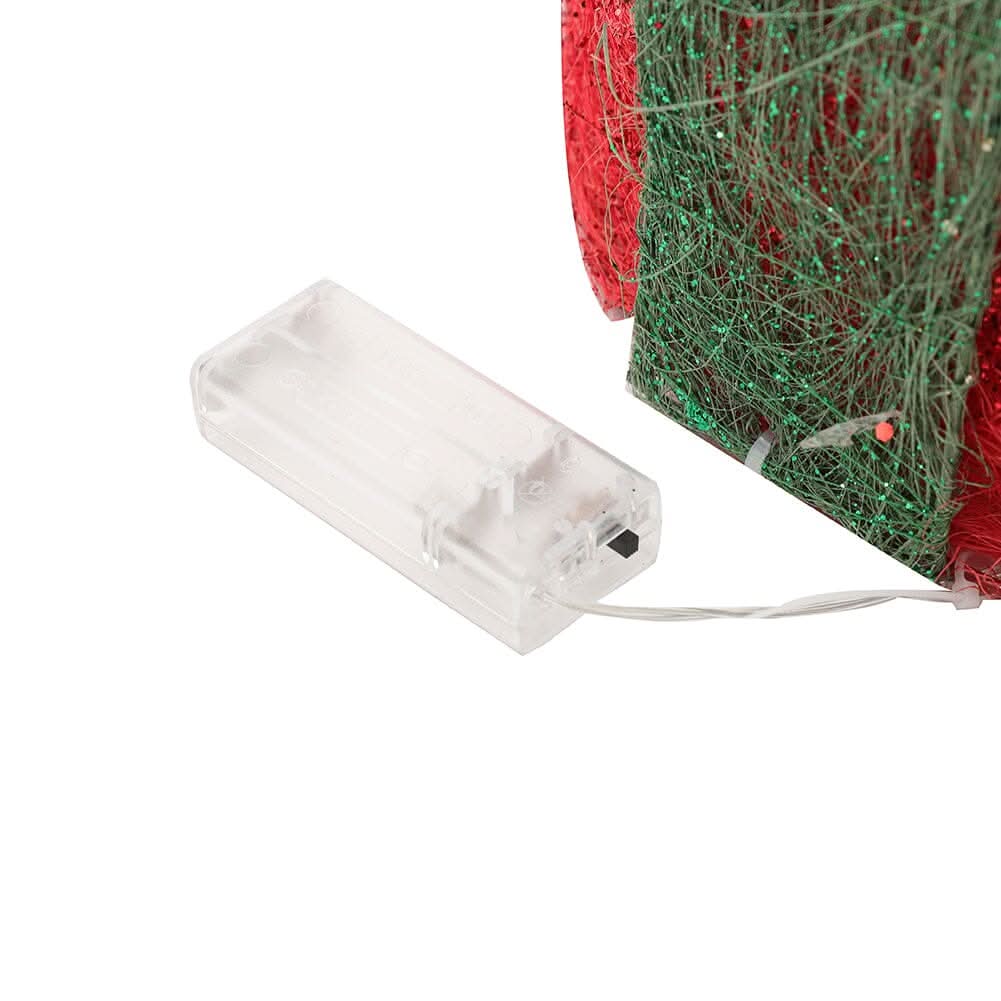 Christmas Gift Box Set with LED Lights - 4 Pieces (15/20/25/30cm)