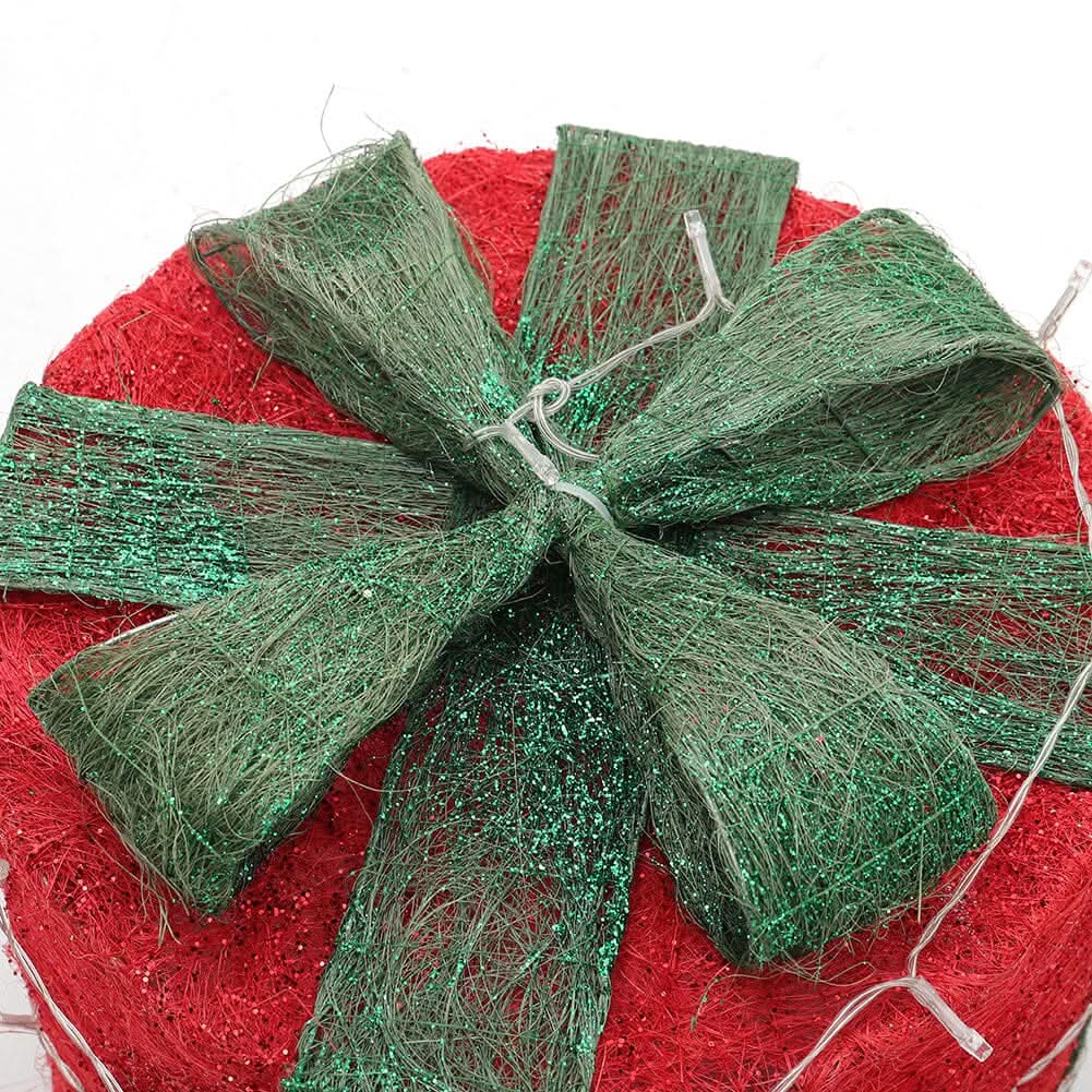 Christmas Gift Box Set with LED Lights - 4 Pieces (15/20/25/30cm)
