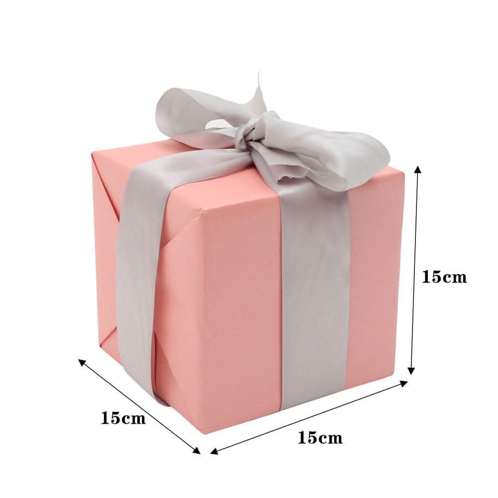 7-Piece Paper Ribbon Christmas Gift Box Set in Beige Pink