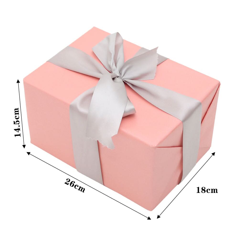 7-Piece Paper Ribbon Christmas Gift Box Set in Beige Pink