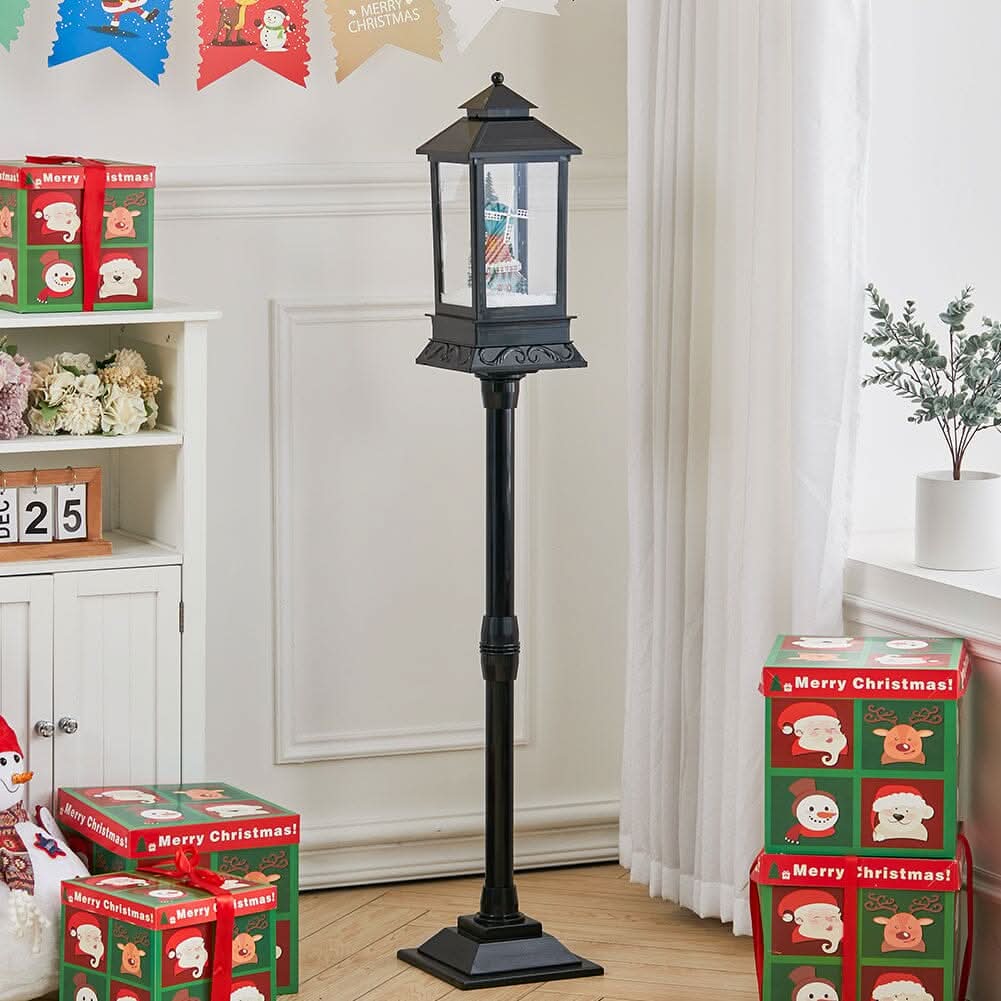 125cm H Small Street Lamp Decoration with Snowflakes Falling