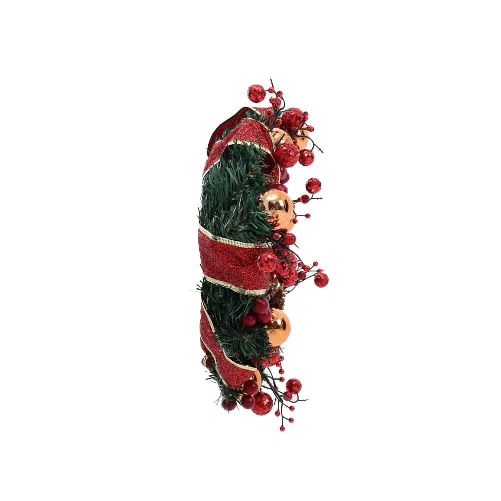 Red Wreath 30cm with 3m Light String