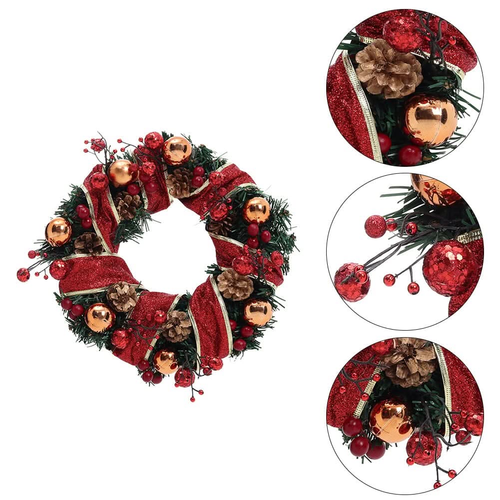 Red Wreath 30cm with 3m Light String