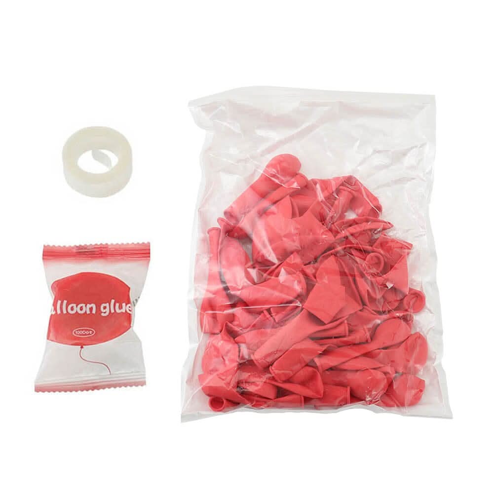 50pcs Wedding macaron monochrome Balloon Chain set-Red