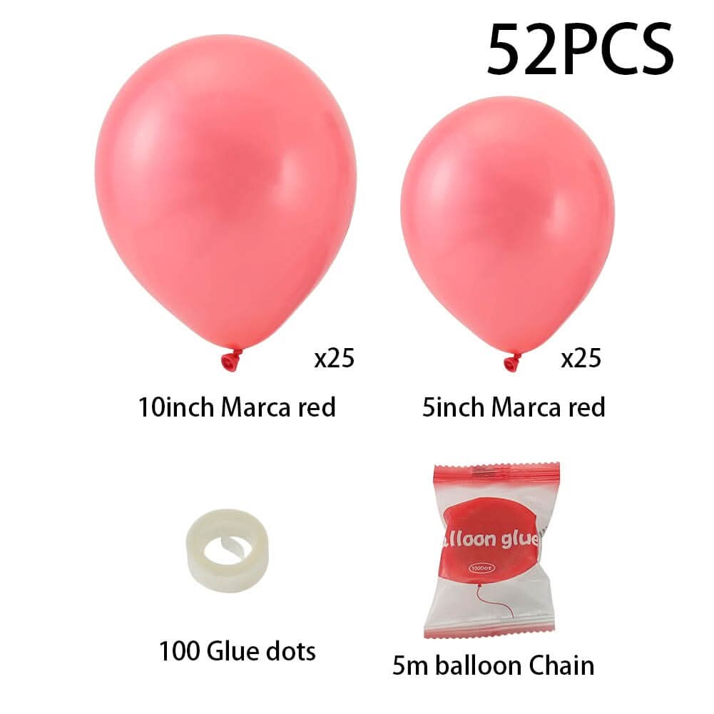50pcs Wedding macaron monochrome Balloon Chain set-Red