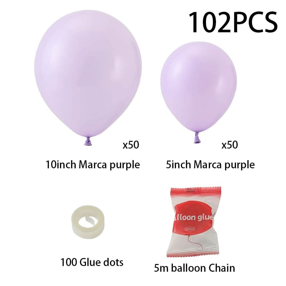 100pcs Wedding Macaron Monochrome Balloon Chain Set-Purple