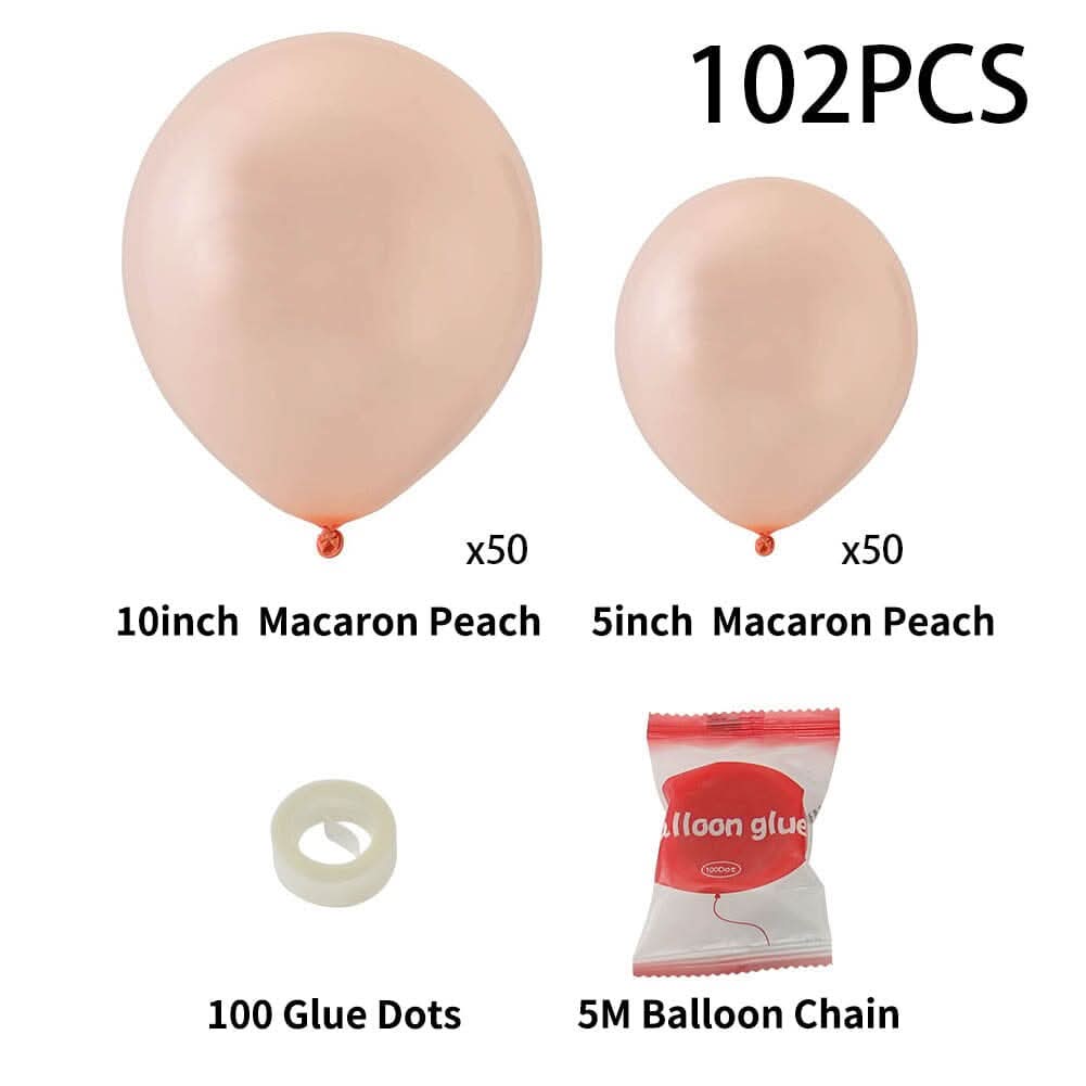 100pcs Wedding Macaron Monochrome Balloon Chain Set-Pink