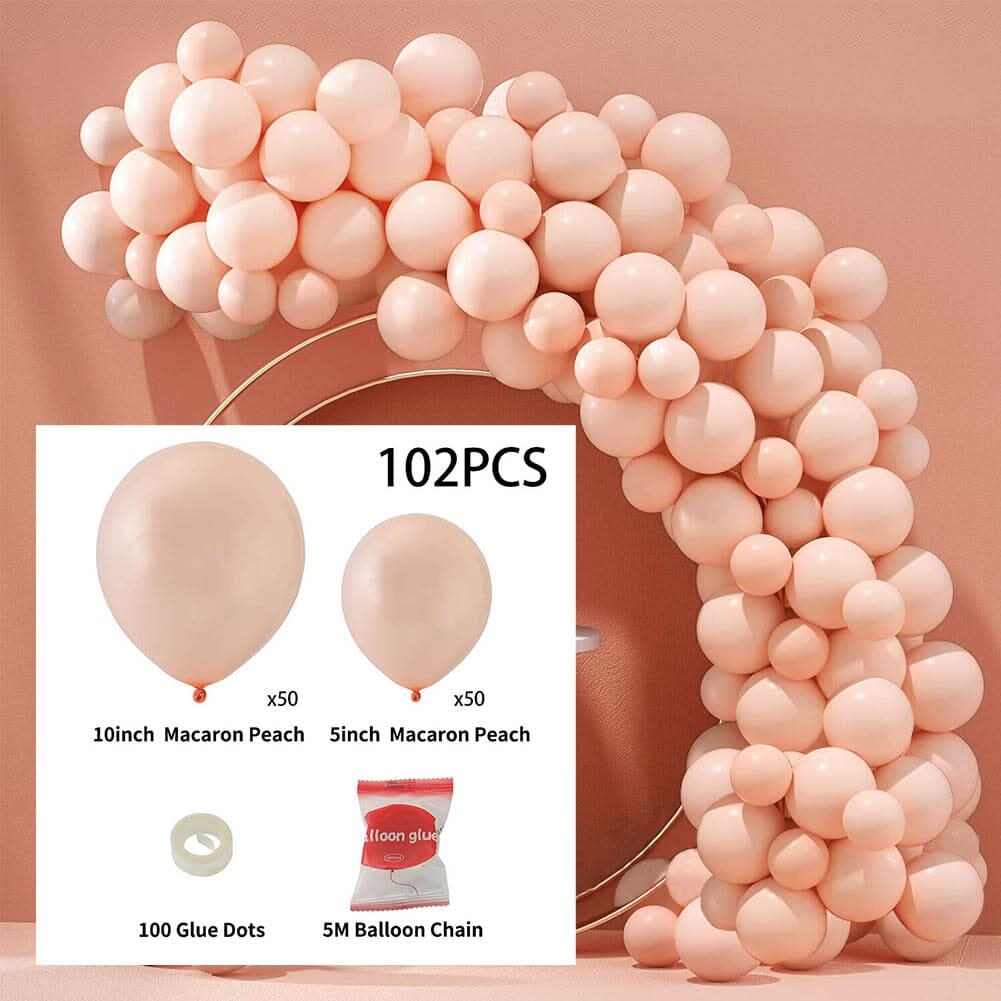 Macaron Solid Colour Balloon Garland Kit for Wedding &amp; Party Styling – 5m Chain with Glue Dots