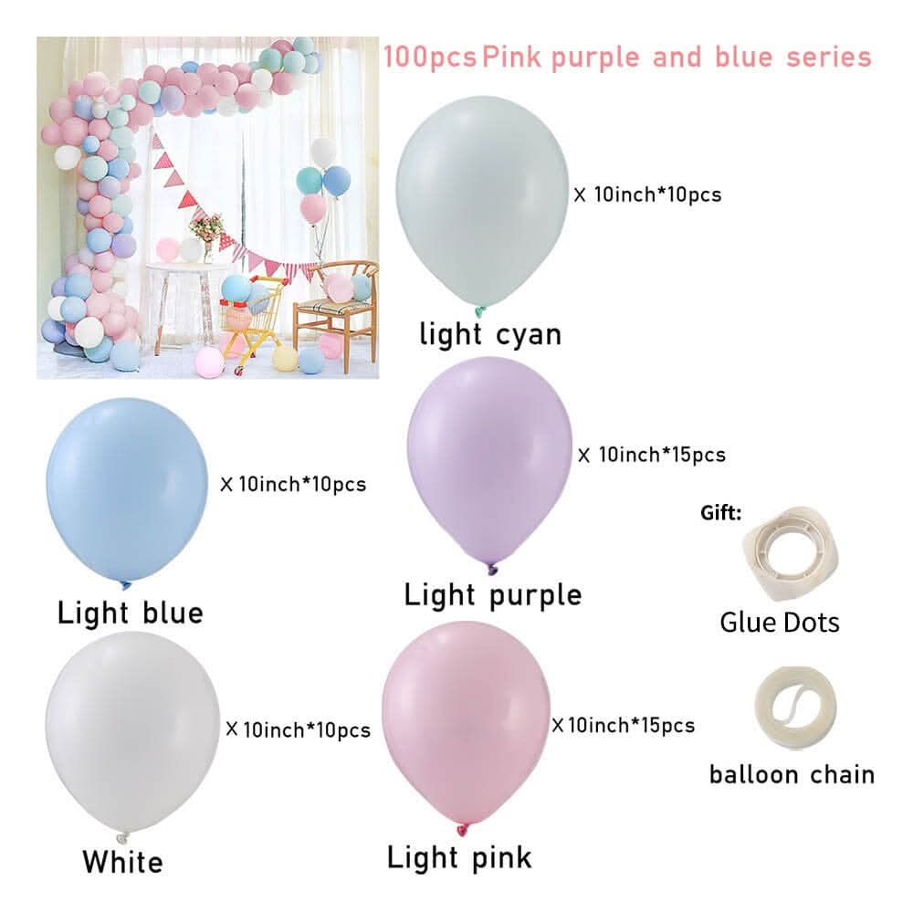 Wedding & Birthday Balloon Garland Kit – Multi-Colour Macaron, Metallic & Polka Dot Series