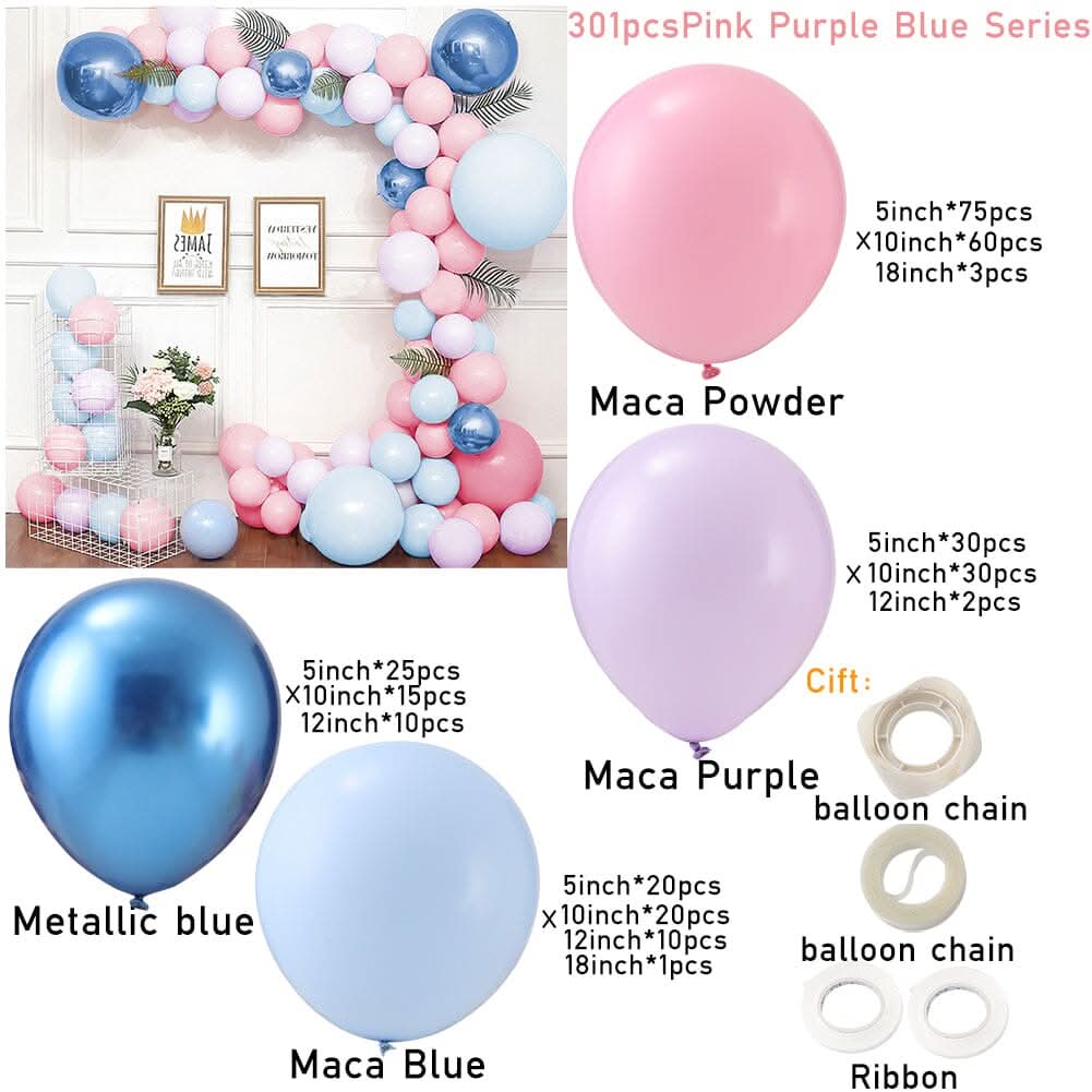 Wedding & Birthday Balloon Garland Kit – Multi-Colour Macaron, Metallic & Polka Dot Series