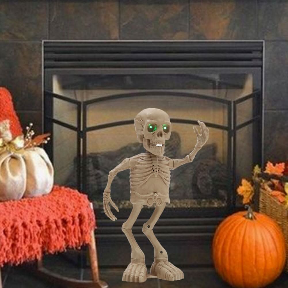 Animated Singing &amp; Dancing Skeleton with Light-Up Effects – Halloween Scene Decoration
