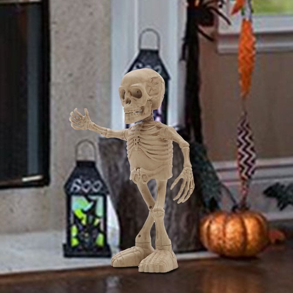 Animated Singing &amp; Dancing Skeleton with Light-Up Effects – Halloween Scene Decoration