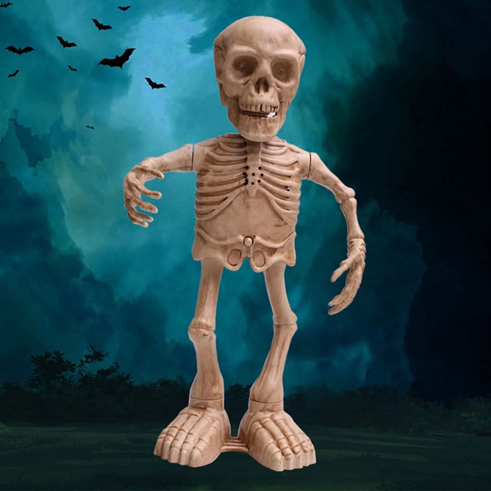Animated Singing &amp; Dancing Skeleton with Light-Up Effects – Halloween Scene Decoration