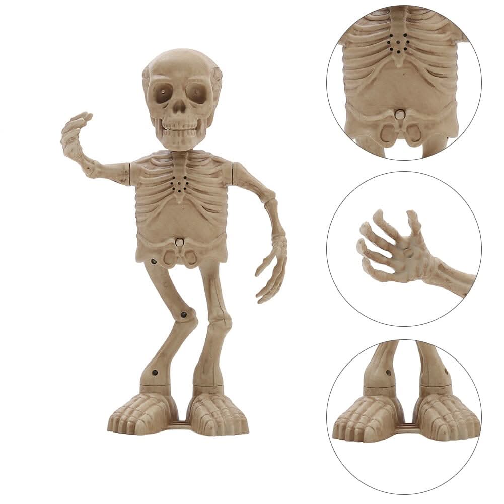 Animated Singing &amp; Dancing Skeleton with Light-Up Effects – Halloween Scene Decoration