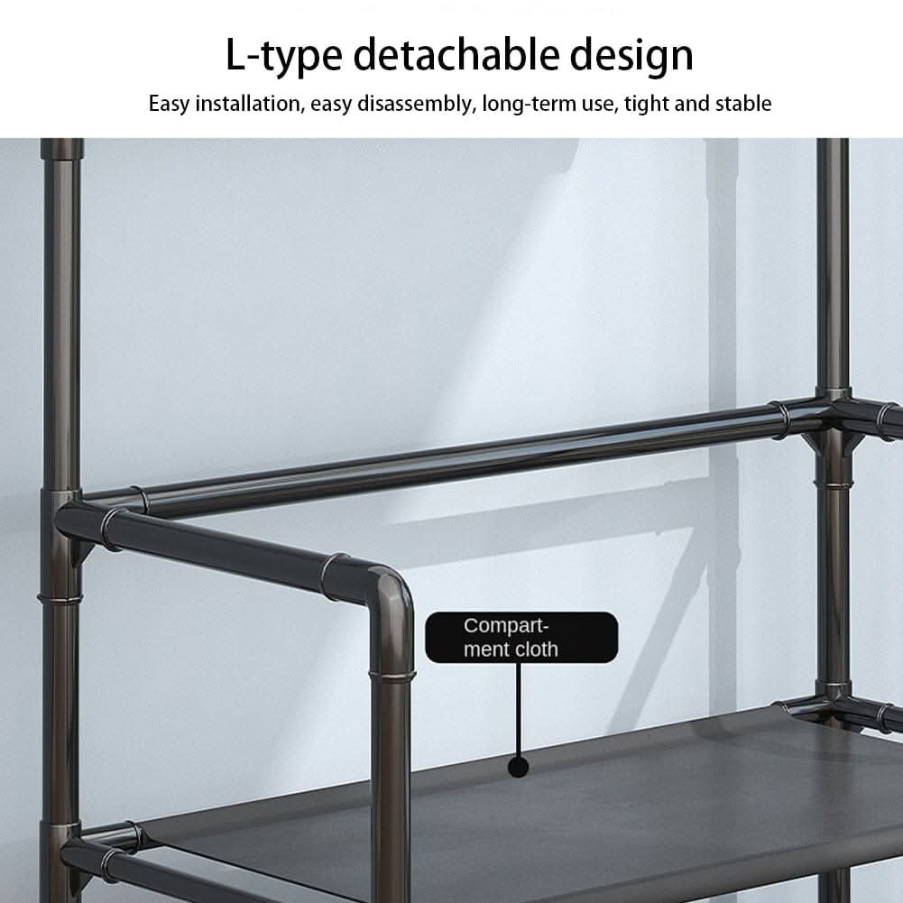 Modern 4-Tier Coat and Shoe Rack with Hooks - Black